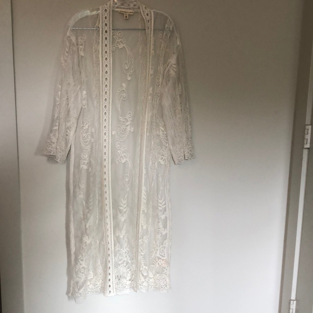 Anthropologie lace cardigan duster